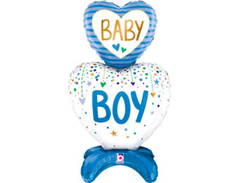 Stand Up - Baby Boy Hearts - 28 inch