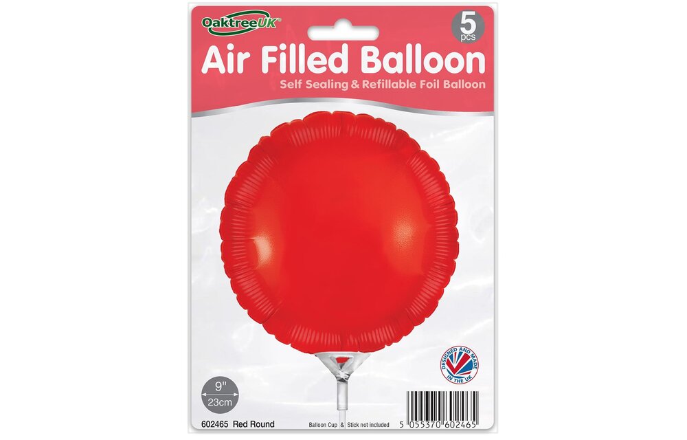 Round - Red - 9inch - verpakt 5stks - zelfsluitend