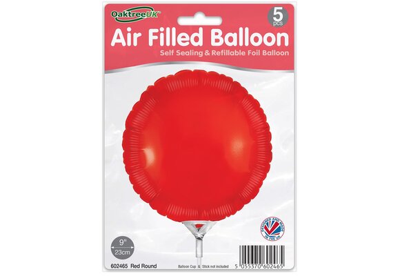 Round - Red - 9inch - verpakt 5stks - zelfsluitend