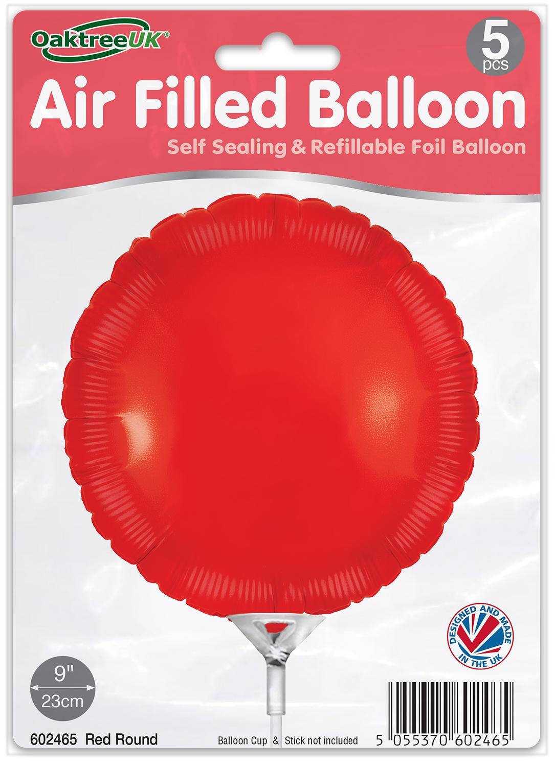 Round - Red - 9inch - verpakt 5stks - zelfsluitend