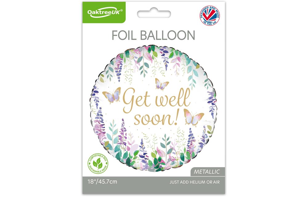 Watercolour Floral Get Well Soon - 18 inch - Oaktree