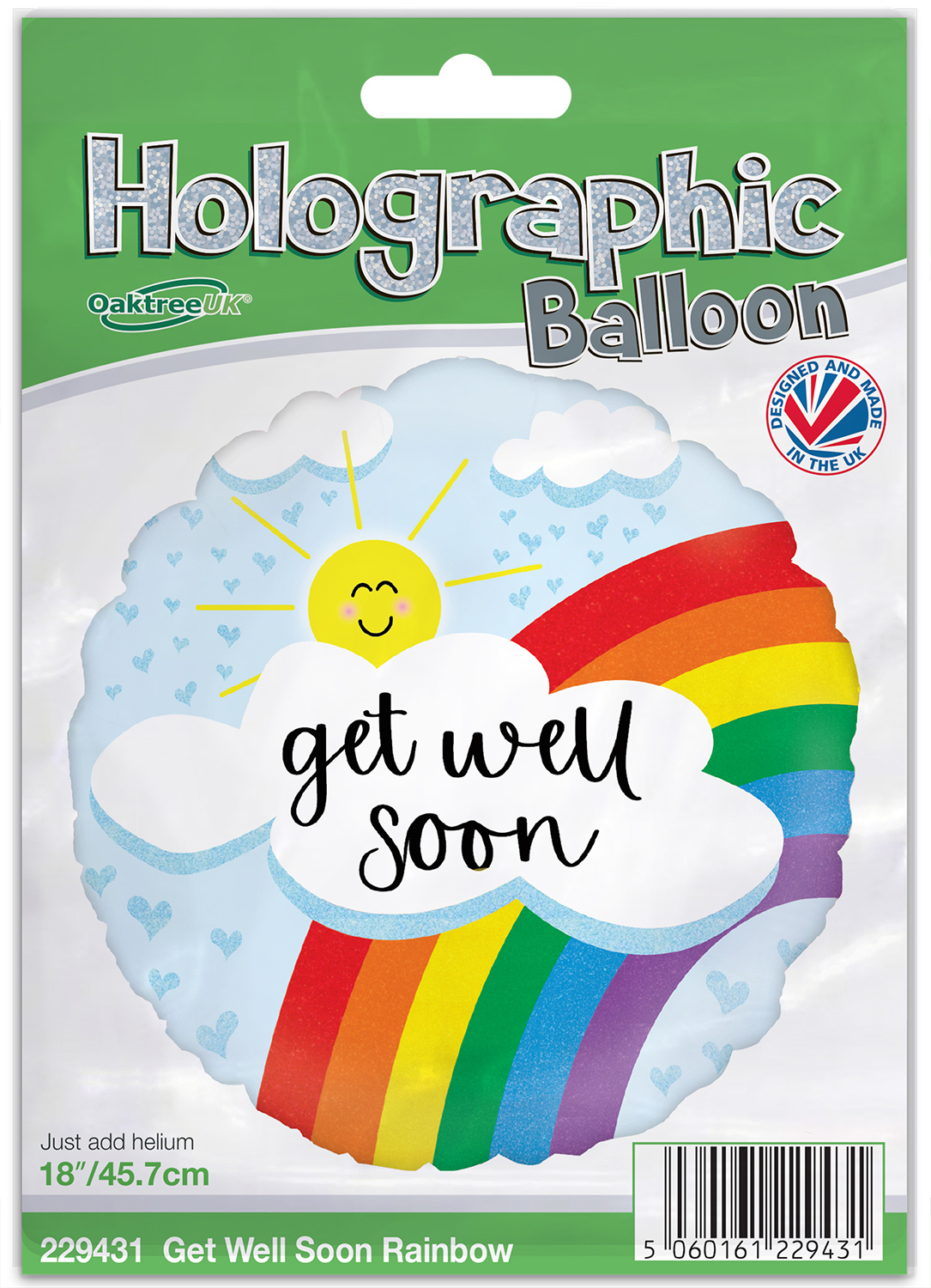 Get Well Soon Rainbow Holographic - 18 inch - Oaktree