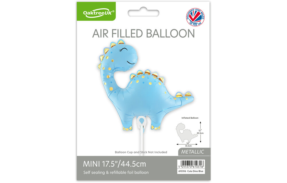 MICRO - Cute Dino - Blue - 14 inch - Oaktree - zelfsluitend