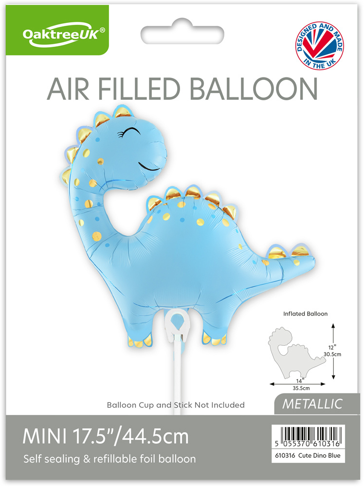 MICRO - Cute Dino - Blue - 14 inch - Oaktree - self-sealing