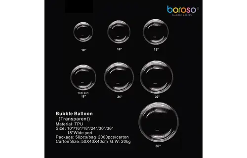 BoBo - Transparant - 30 inch - Zonder Valve - 10 Stuks