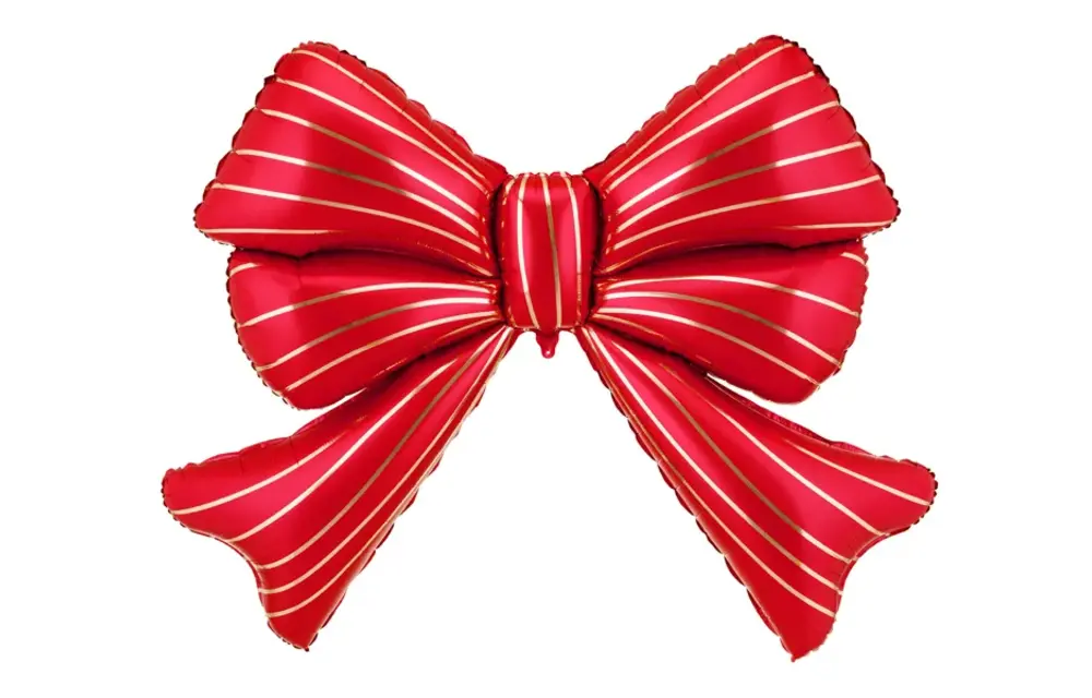 Red Bow XXL - Gold Stripes - 43 inch