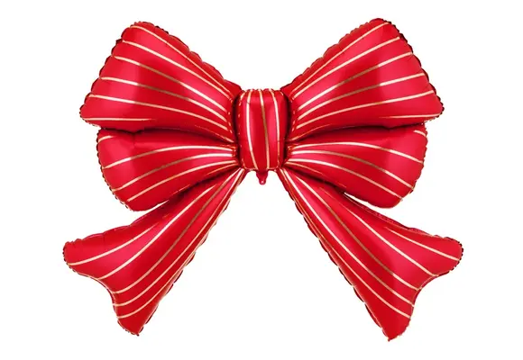 Red Bow XXL - Gold Stripes - 43 inch