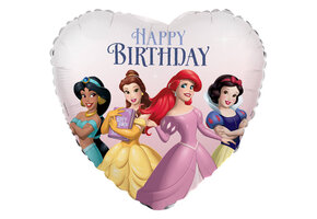 Disney Princesses - Heart Shape - Happy Birthday - 45 cm