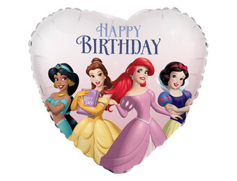 Disney Princesses - Heart Shape - Happy Birthday - 45 cm