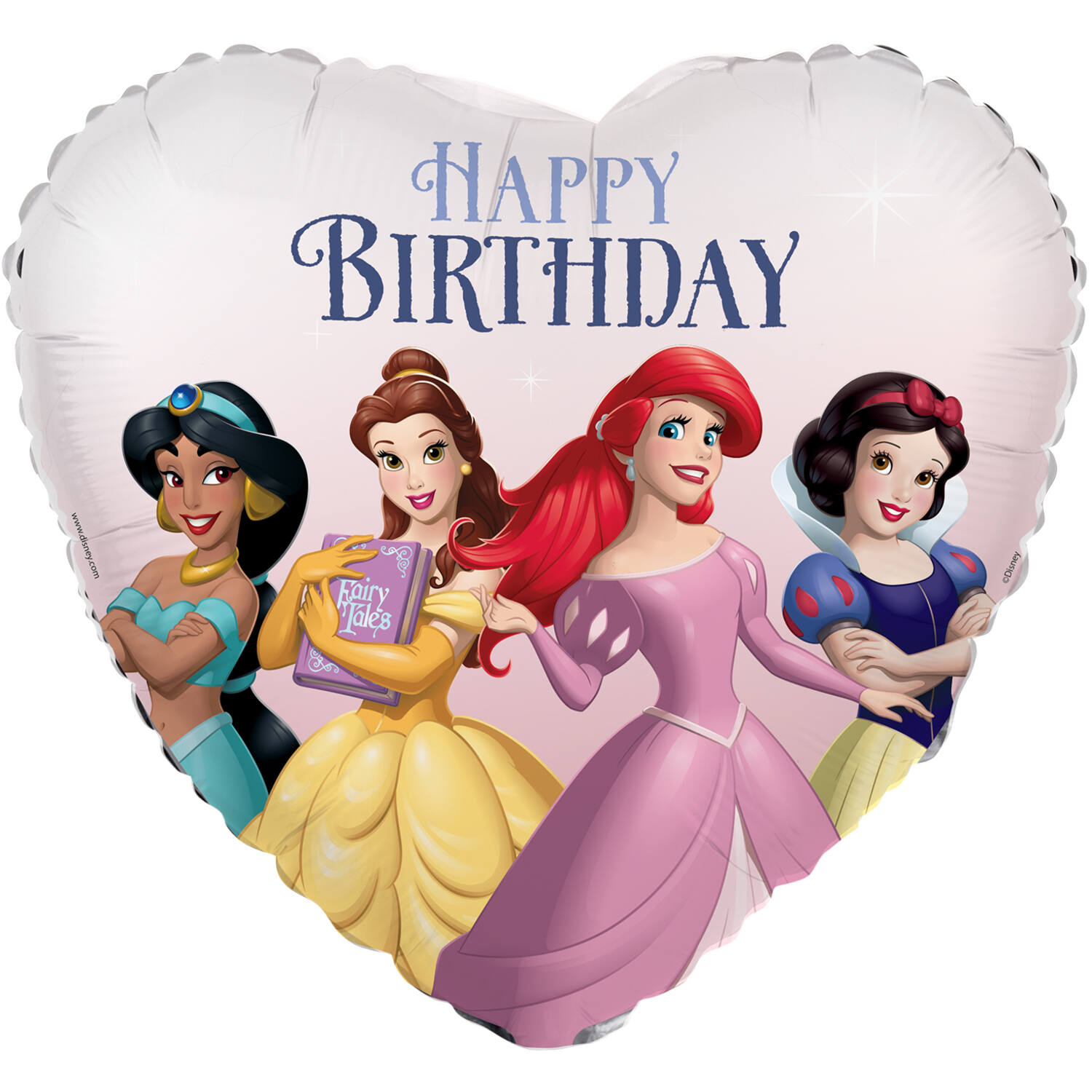 Disney Princesses - Heart Shape - Happy Birthday - 45 cm