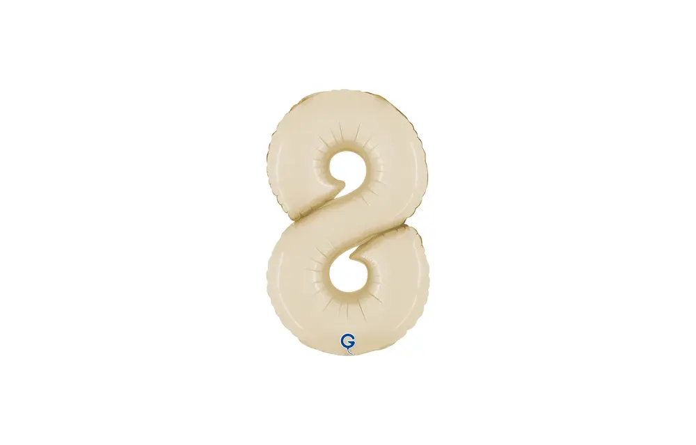 Cijfer Mini Satin Cream - 8 - GRABO - 14 inch