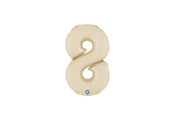 Cijfer Mini Satin Cream - 8 - GRABO - 14 inch
