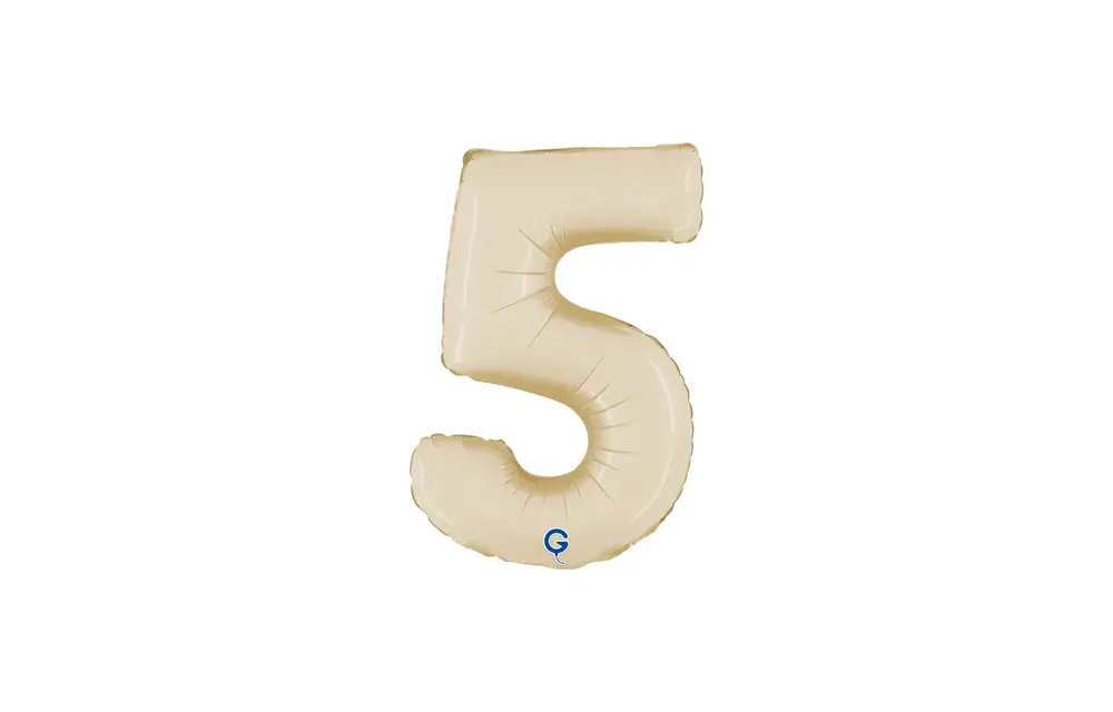 Cijfer Mini Satin Cream - 5 - GRABO - 14 inch