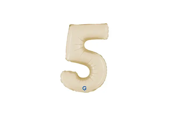 Cijfer Mini Satin Cream - 5 - GRABO - 14 inch