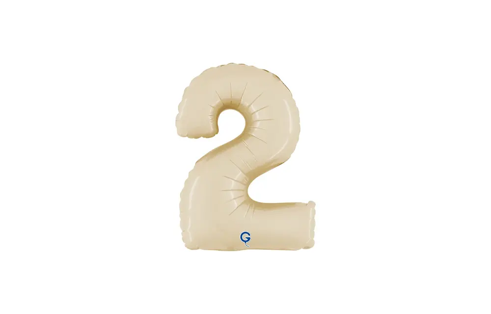Cijfer Mini Satin Cream - 2 - GRABO - 14 inch