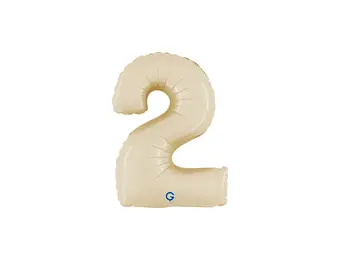 Cijfer Mini Satin Cream - 2 - GRABO - 14 inch