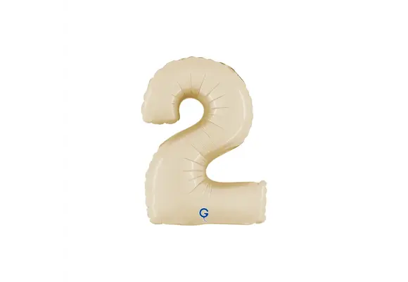 Cijfer Mini Satin Cream - 2 - GRABO - 14 inch