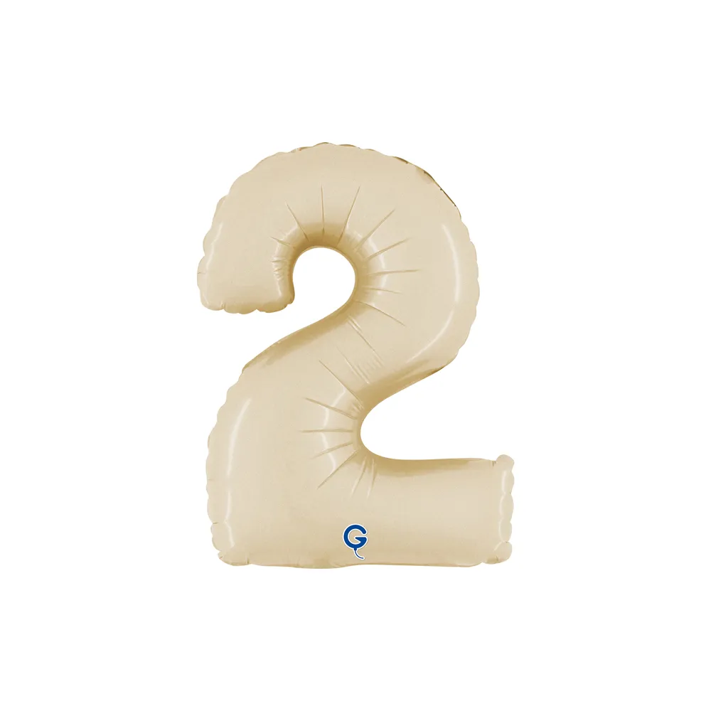 Cijfer Mini Satin Cream - 2 - GRABO - 14 inch