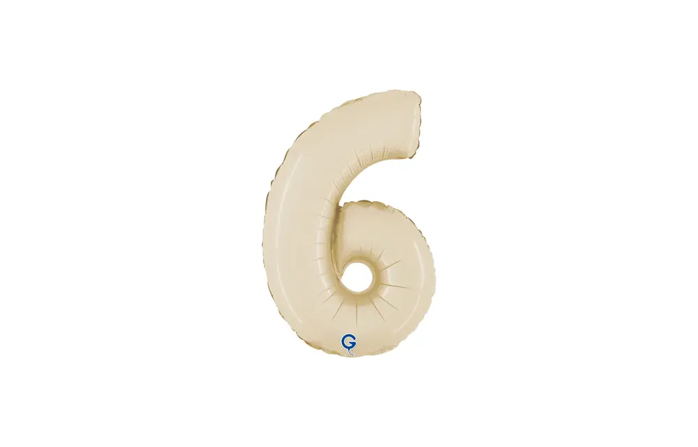 Number Mini Satin Cream - 6 - GRABO - 14 inch