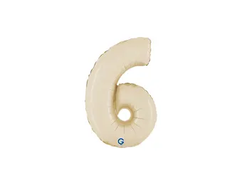 Cijfer Mini Satin Cream - 6 - GRABO - 14 inch