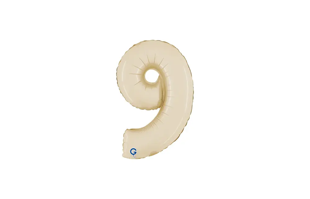 Number Mini Satin Cream - 9 - GRABO - 14 inch