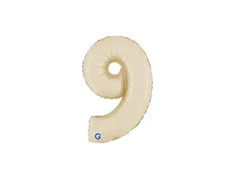 Cijfer Mini Satin Cream - 9 - GRABO - 14 inch