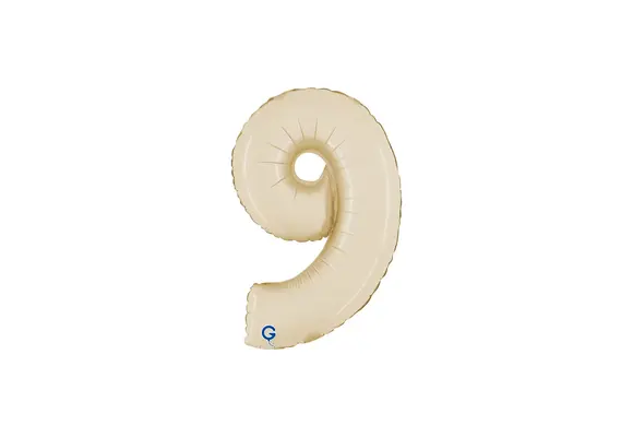 Cijfer Mini Satin Cream - 9 - GRABO - 14 inch