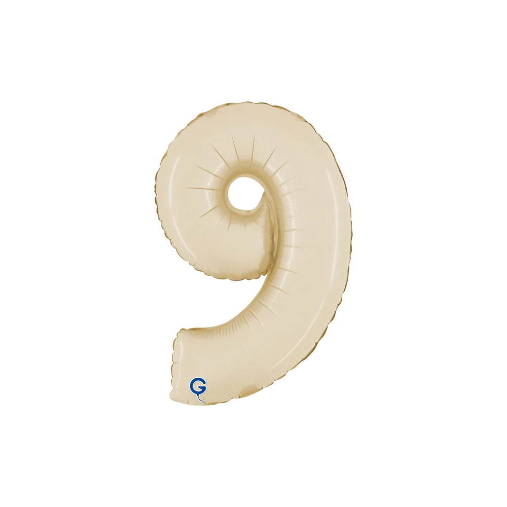 Cijfer Mini Satin Cream - 9 - GRABO - 14 inch