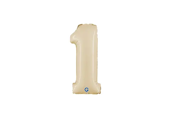 Cijfer Mini Satin Cream - 1 - GRABO - 14 inch