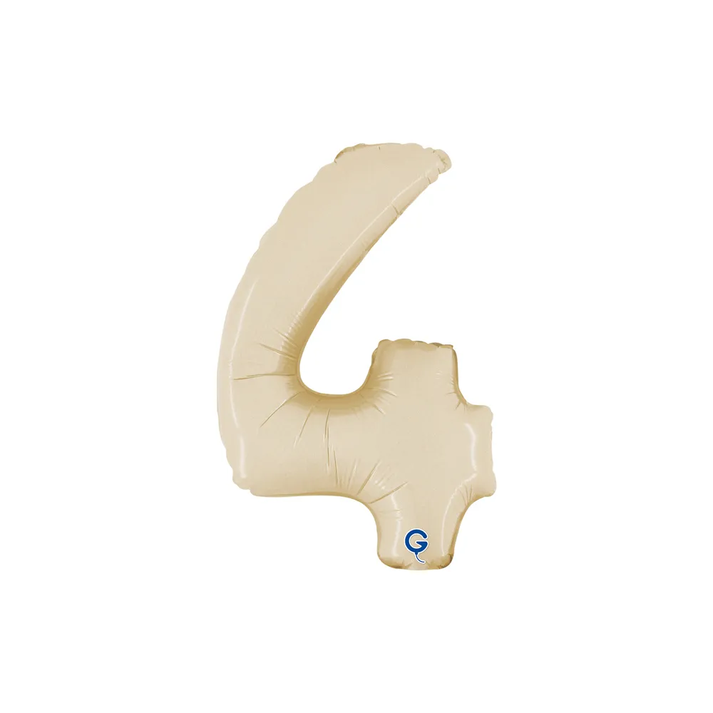 Number Mini Satin Cream - 4 - GRABO - 14 inch