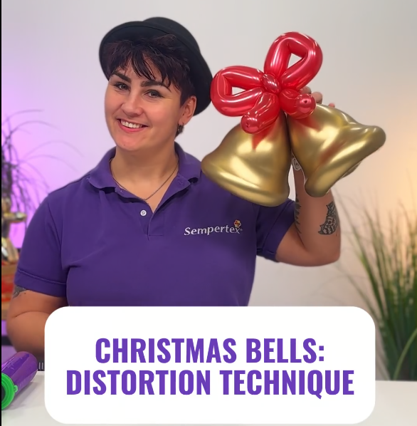 kerstklokken van ballonnen maken: distortion-techniek