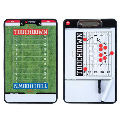 Pure2Improve  Coachbord Dubbelzijdig - American Football Tacktiekbord - Incl. Magneten en Stift