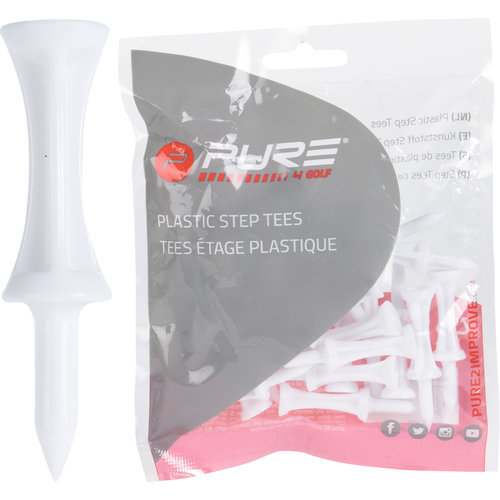 Pure2Improve  Tee 51 mm - White - 25 Stuks