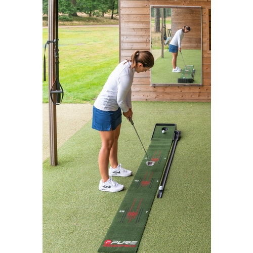 Pure2Improve  Golf Putting Mat - Inclusief Terugkeersysteem - 30x237 cm