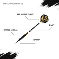KOTO Brass Multiset - 12 Soft Tip Darts - 16 Gram KOTO KOTO Brass Multiset - 12 Soft Tip Darts - 16 Gram