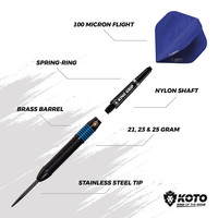 KOTO KOTO Kingprove Black & Blue Brass - Dartpijlen