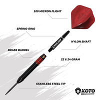 KOTO Kingprove Black & Red Brass - Dartpijlen KOTO KOTO Kingprove Black & Red Brass - Dartpijlen