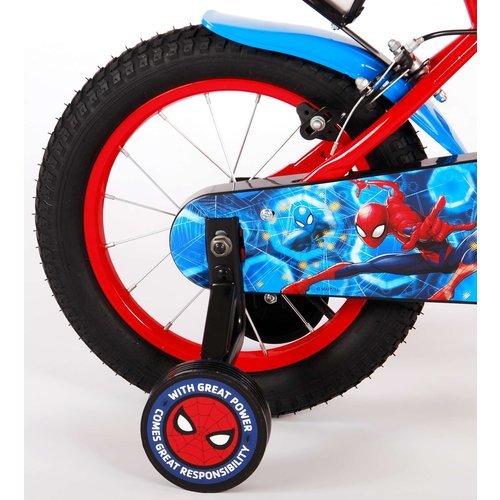 Spiderman Spiderman Fiets – Jongensfiets met Terugtraprem & Zijwieltjes- 12, 14 & 16 Inch