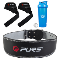 Pure2Improve  Krachttraining Lifting Set - Lifting Belt - Lifting Straps + Shaker