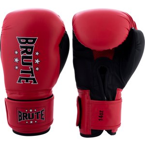 Brute Kickboxhandschuhe - Weiches Polyester - Schwarz & Rot
