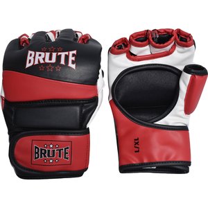 Brute MMA Boxhandschuhe - Weiches Polyester - Schwarz & Rot