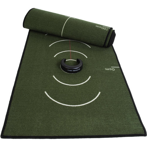 Pure2Improve  Golf Putting Mat Incl. Putting Cup - 66x400 cm  - Indoor Golf