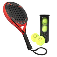 XQMax Padelracket Thunder 2.0 - Zwart & Rood - Inc. Set Padelballen 3 Stuks - By VP