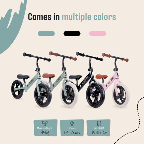 X1TE X1TE Rider Bike Zwart – Loopfiets - 1 tot 4 jaar