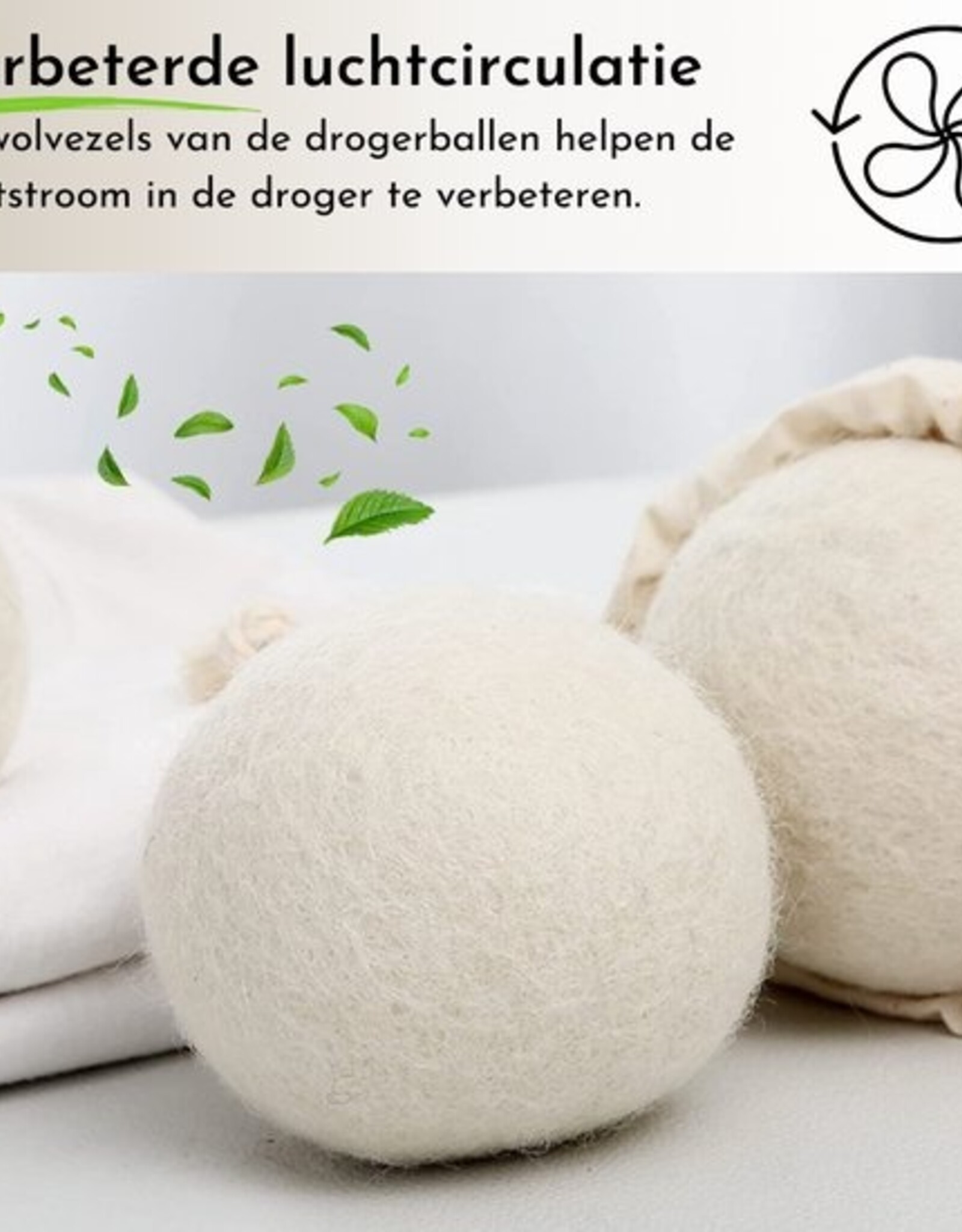 3 x 100% natuurlijk wollen drogerballen