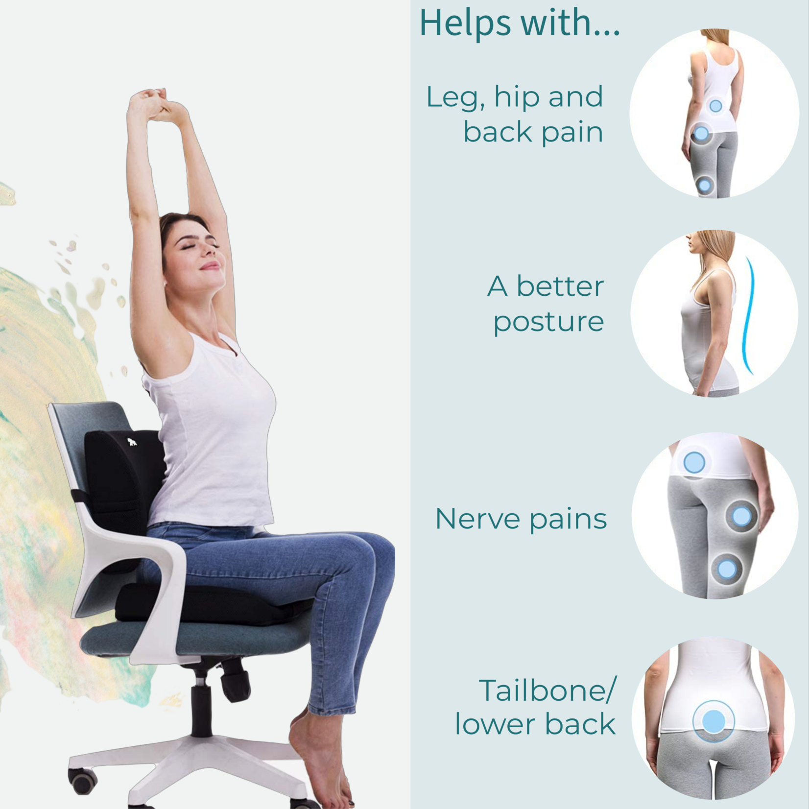 Back Support Chair Posture Corrector leg Support for Computer Chair