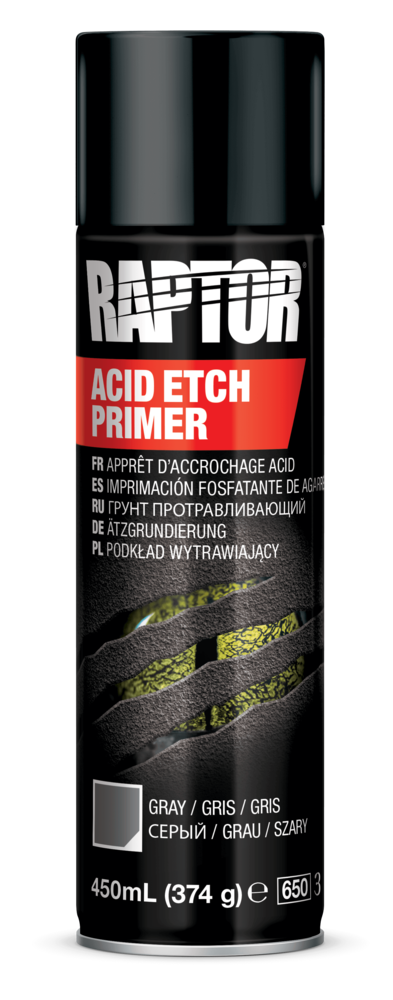 Raptor Liner Etch Primer voor blanke metalen of chrome onderdelen Raptor Liner Etch Primer voor blanke metalen of chrome onderdelen