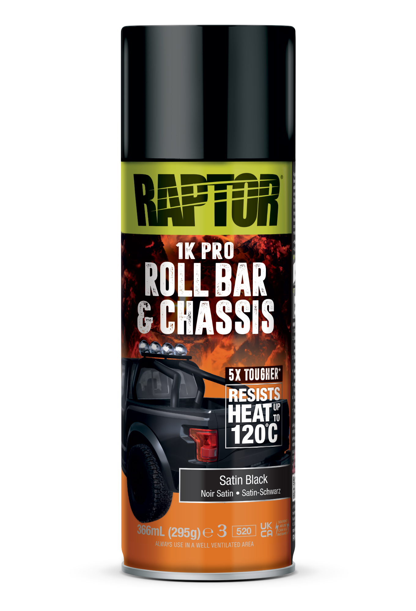 Raptor Liner Direct to metal 1K spray can up to 120 C Raptor Liner