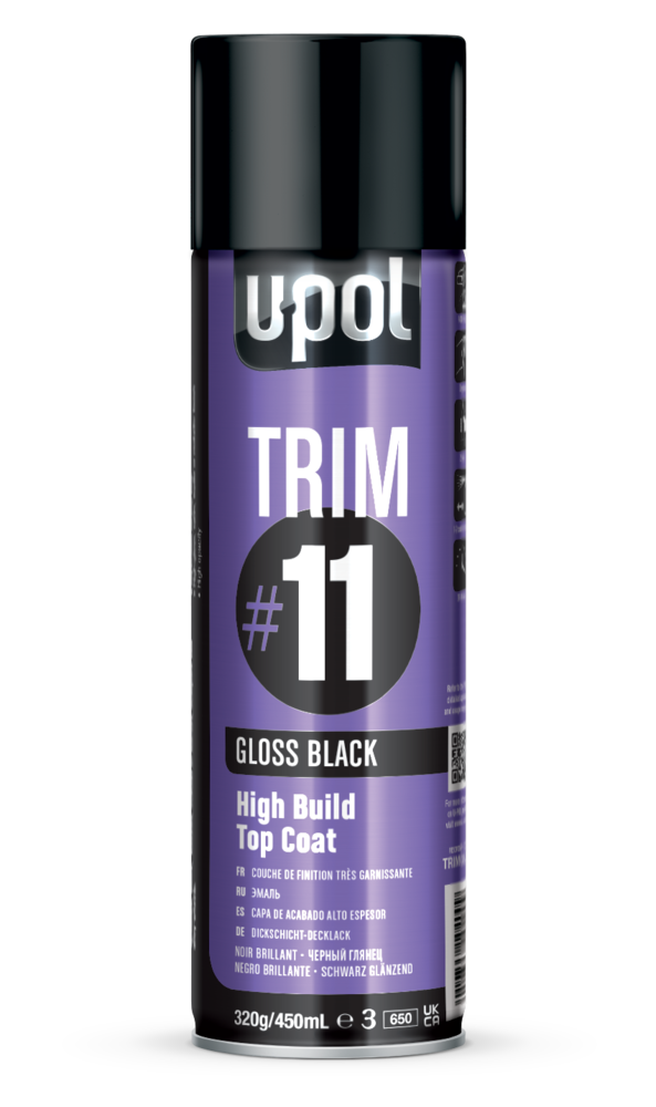 U_POL TRIM#11 Top Coat GLOSS BLACK spuitbus 450ml