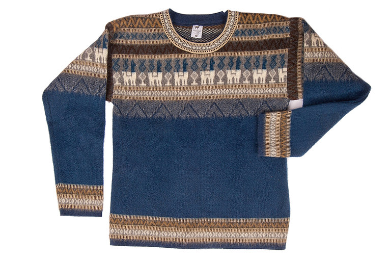 EcuaFina Warm blue alpaca wool sweater
